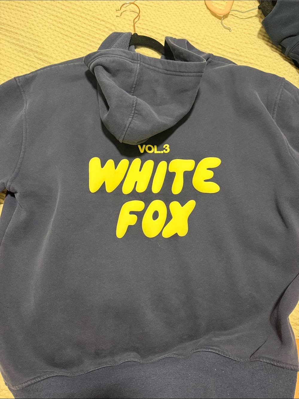 WHITE FOX Vol.3 Hoodie - Navy with Yellow Logo